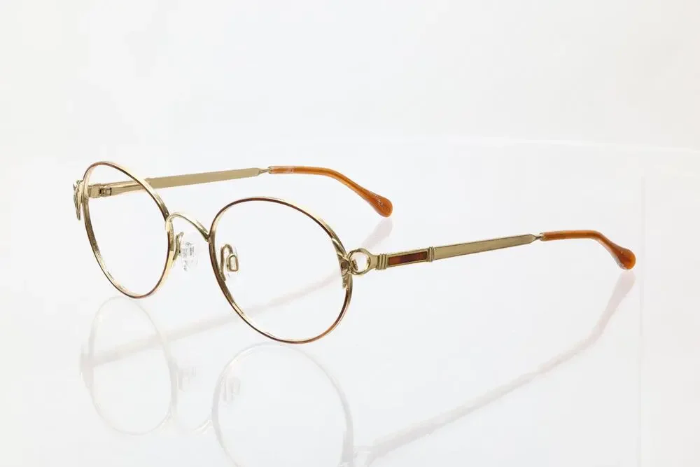 Luxottica Julie Gephavana Goldelectroplate 52-19-130 Eyeglass FRAMES ONLY - GOOD